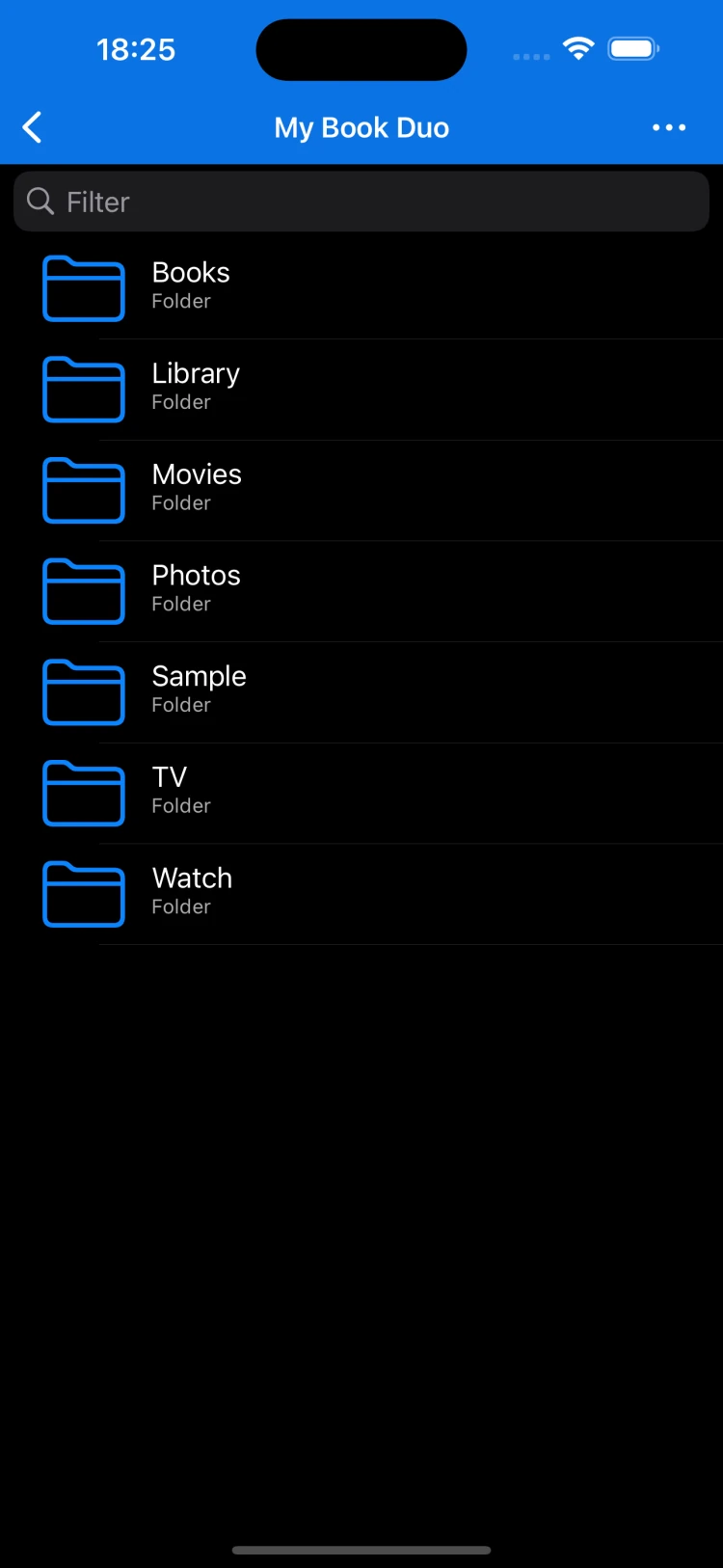 File Explorer & Player أثناء تصفّح الملفات على جهاز Mac متصل