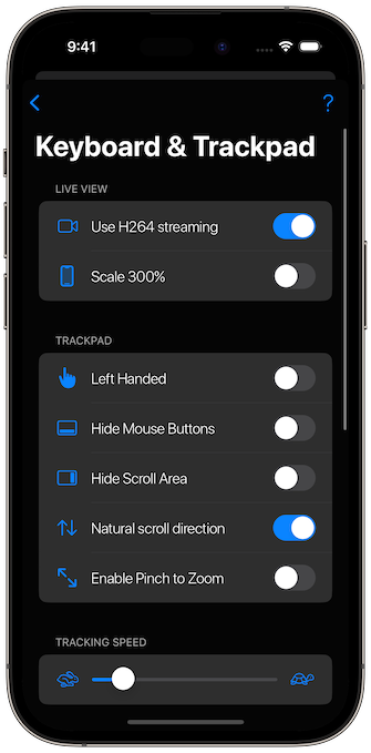 Live View and Mouse Settings