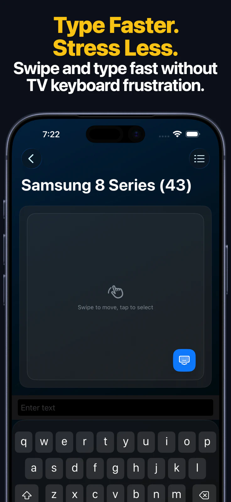 iPhoneに表示されたLGテレビの入力切り替え用リモコン画面