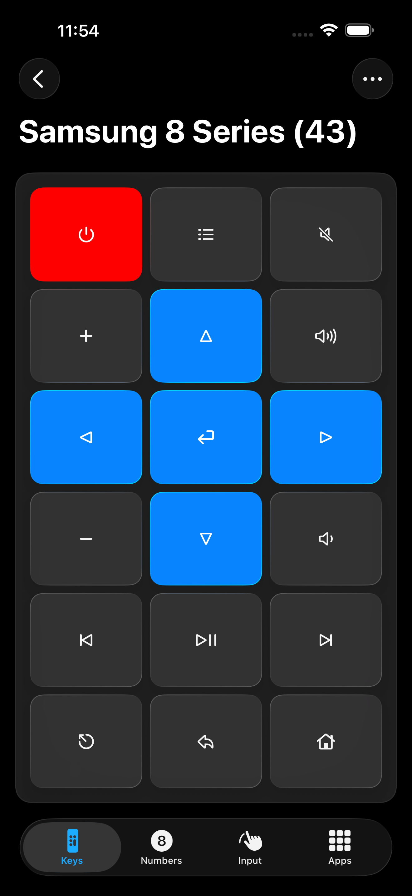 تطبيق TV Remote يعرض أزرار التحكم بالتلفزيون على iPhone